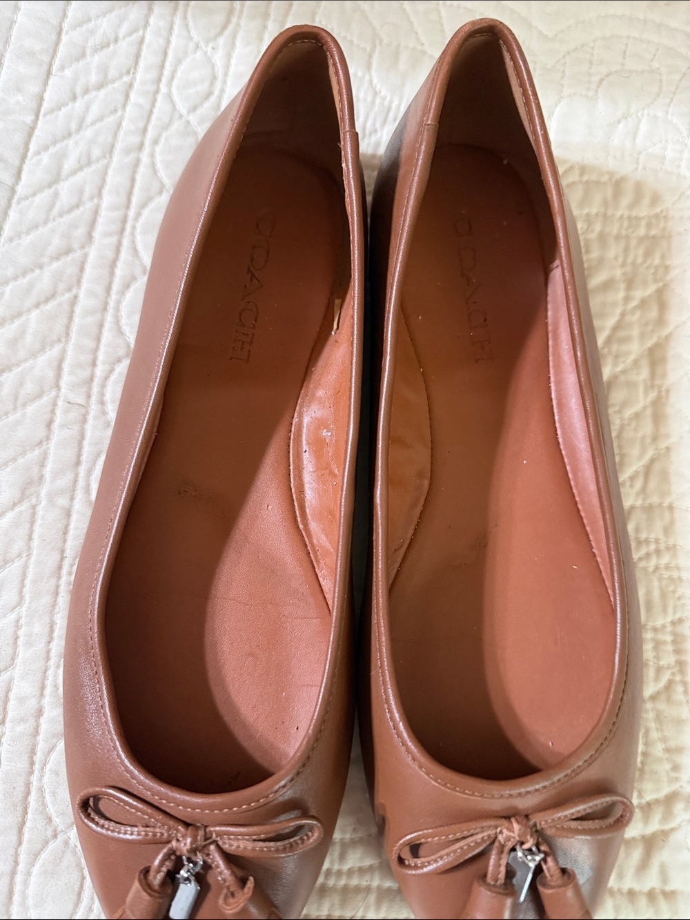 Coach Brown Tassel Ballet Flats - Picture 6 of 7